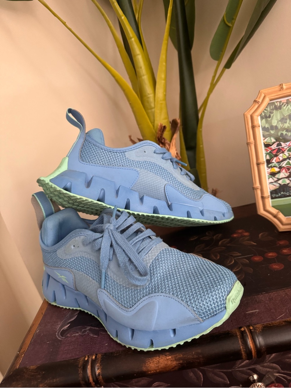 Reebok Light Blue and Mint Athletic Sneakers